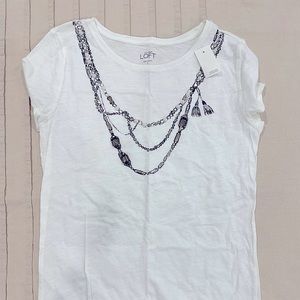 Loft t-shirt, beaded appliqué